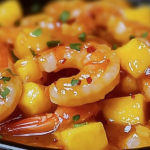 Disfruta de esta deliciosa receta de camarones con un toque dulce y picante de mango.