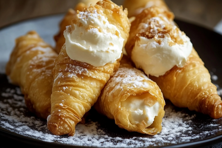 Descubre cómo preparar unos deliciosos conos de hojaldre rellenos de crema pastelera que te encantarán.