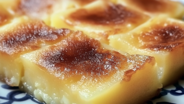 Deléitate con este pastel de yuca cremoso y crujiente, un postre que encantará a todos.