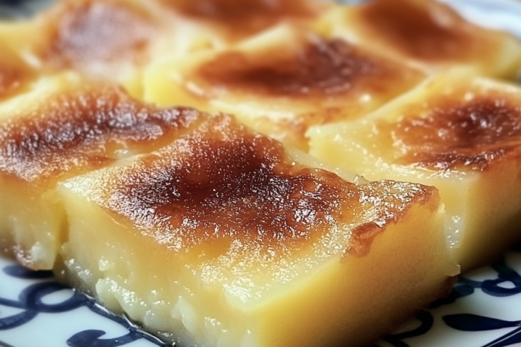 Deléitate con este pastel de yuca cremoso y crujiente, un postre que encantará a todos.