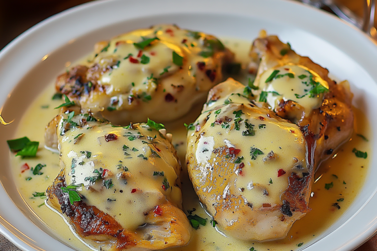 Disfruta de un delicioso pollo en crema ideal para compartir con la familia.