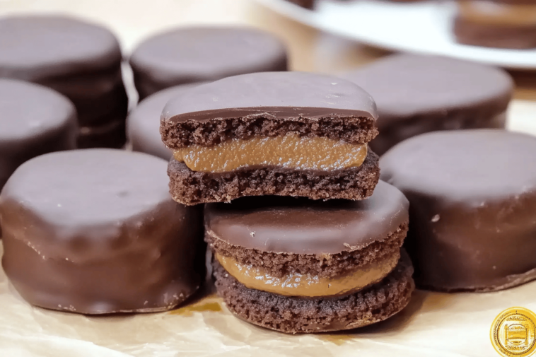 Deliciosos alfajores de chocolate que derretirán en tu boca, ideales para cualquier ocasión.