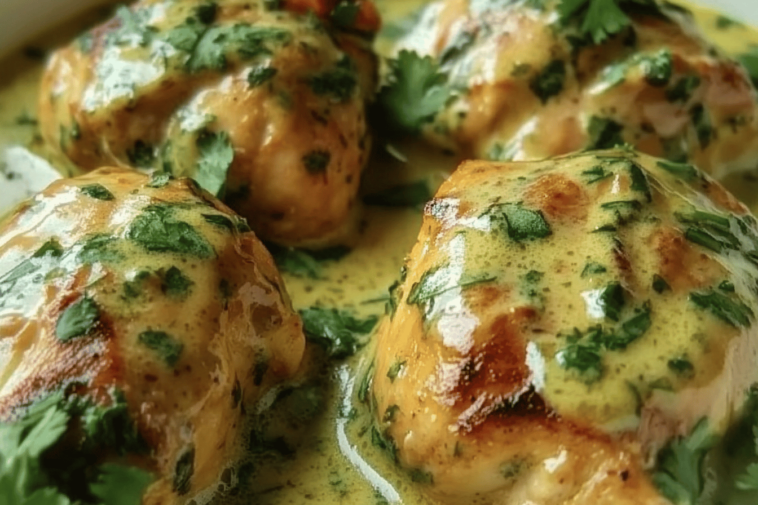 Disfruta de esta deliciosa receta de pechugas de pollo con crema de cilantro, ideal para cualquier ocasión.
