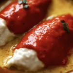 Disfruta de unos deliciosos pimientos rellenos de bacalao, perfectos para cualquier ocasión.