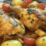 Deléitate con este delicioso pollo a la portuguesa, un plato lleno de sabor y tradición.