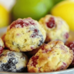 Disfruta de unos scones esponjosos con un toque de limón y frutos rojos.
