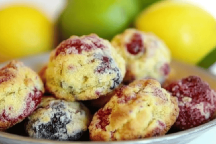 Disfruta de unos scones esponjosos con un toque de limón y frutos rojos.