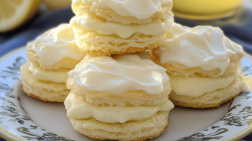 Estos scones de crema y limón son perfectos para acompañar un té por la tarde.