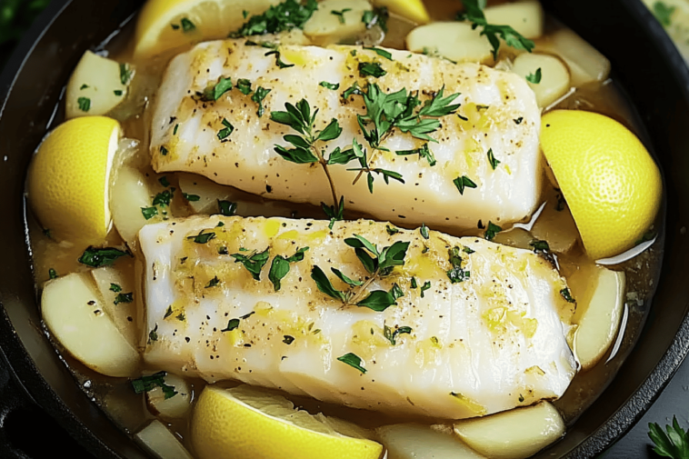 ¡Disfruta de un bacalao jugoso y fresco al horno! Perfecto para cualquier ocasión. 🐟🍋✨