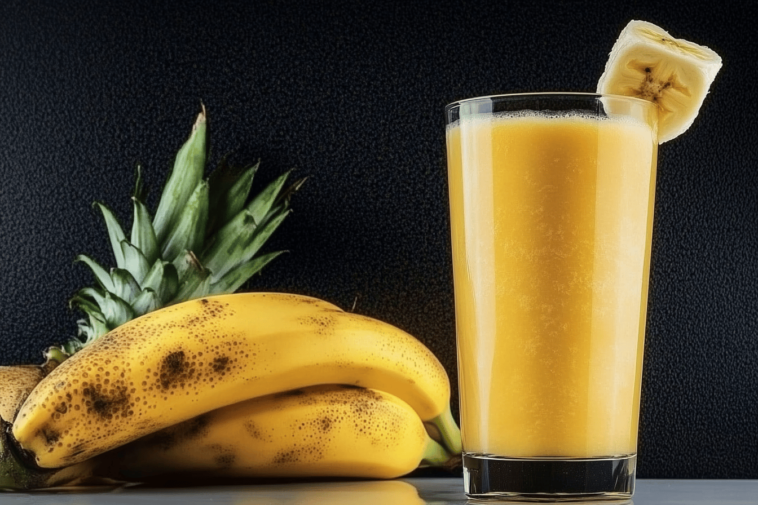 Un batido fresco y delicioso que te hará sentir como en el paraíso. ¡Perfecto para cualquier momento! 🍍🍌