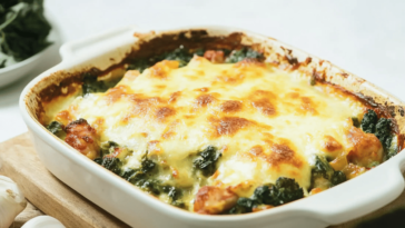 Un delicioso budín que combina pollo y acelga, perfecto para cualquier ocasión. 🍗🥬