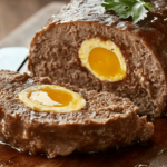 ¡Un pastel de carne especial que te sorprenderá con su delicioso relleno de huevo! 😋🍳