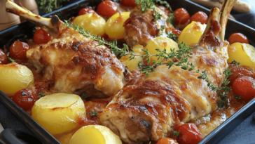 Disfruta de una deliciosa pierna de cordero al horno, perfecta para cualquier celebración. 🥳🍽️