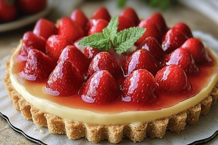 ¡Deléitate con esta deliciosa tarta de frutillas, perfecta para cualquier ocasión! 🍰🍓