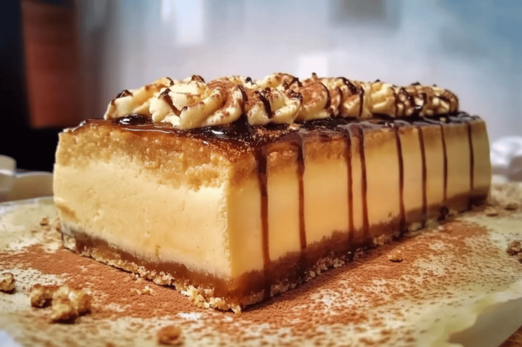 ¡Deliciosa tarta que combina quesitos y sobaos! Ideal para cualquier ocasión. 🧀🍰