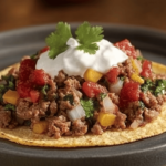 ¡Disfruta de unas deliciosas tostadas de carne con rajas que encantarán a toda la familia! 🌮❤️